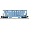 Portec 3000 2-Bay Covered Hopper - Ready to Run - Master(R) -- ATEL Leasing AEQX 3017 (Ex-B&M, blue, white, black, yellow conspi