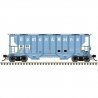 Portec 3000 2-Bay Covered Hopper - Ready to Run - Master(R) -- ATEL Leasing AEQX 3017 (Ex-B&M, blue, white, black, yellow conspi