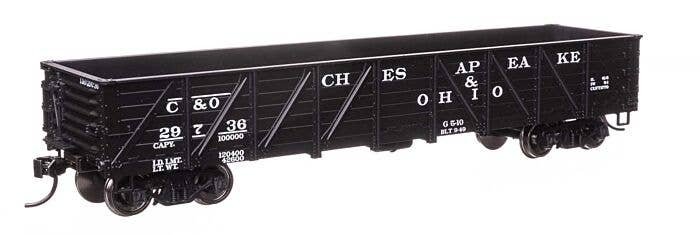 40′ 50-Ton Drop Bottom Gondola - Ready to Run -- Chesapeake & Ohio 29736, HO, WalthersMainline 56108