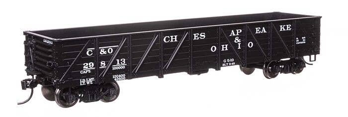 40′ 50-Ton Drop Bottom Gondola - Ready to Run -- Chesapeake & Ohio 29813, HO, WalthersMainline 56109
