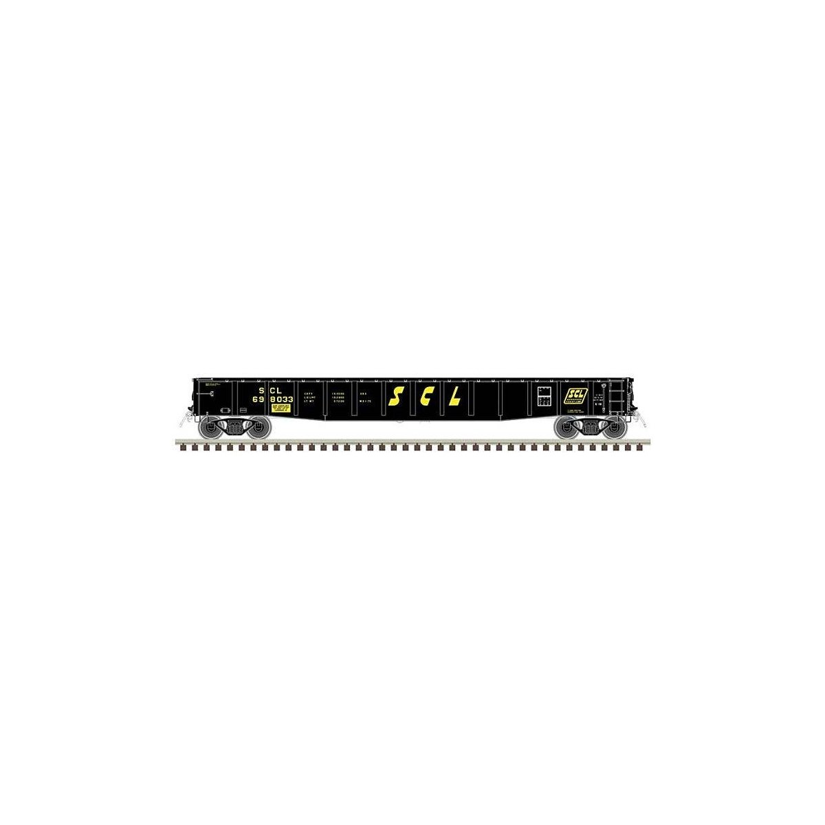 ACF 70-Ton 52′ Gondola - Ready to Run - Master(R) -- Seaboard Coast Line 698038 (blac, N, Atlas Model Railroad Co. 50006415