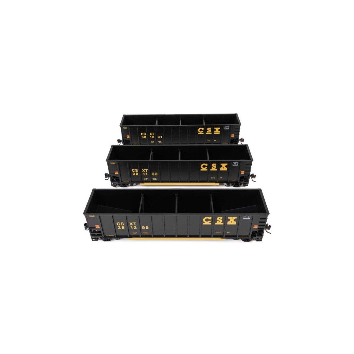 50′ Bethgon Coalporter Gondola 3-Pack - Ready to Run -- CSX 381091, 381122, 381399, HO, WalthersMainline 55911