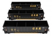 50′ Bethgon Coalporter Gondola 3-Pack - Ready to Run -- CSX 382385, 382394, 384181, HO, WalthersMainline 55912