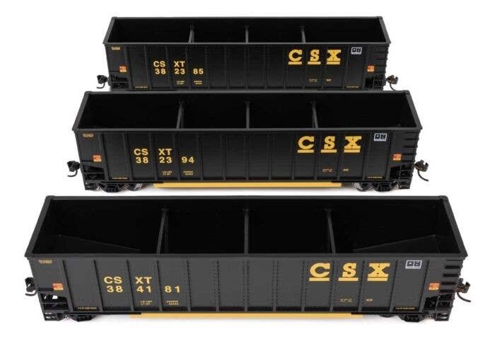 50′ Bethgon Coalporter Gondola 3-Pack - Ready to Run -- CSX 382385, 382394, 384181, HO, WalthersMainline 55912
