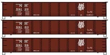 AAR 41′ Steel Gondola 3-Pack - Kit -- New Haven 58129, 58163, 58194 (Boxcar Red, Script Logo), HO, Accurail Inc 37674