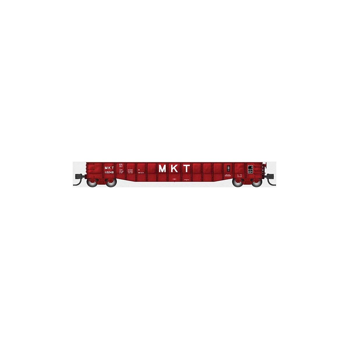 52`6` 15-Panel Mill Gondola - Heavily Dented Sides - Ready to Run -- Missouri-Kansas-Texas 12249 (r, N, Bluford Shops 52147