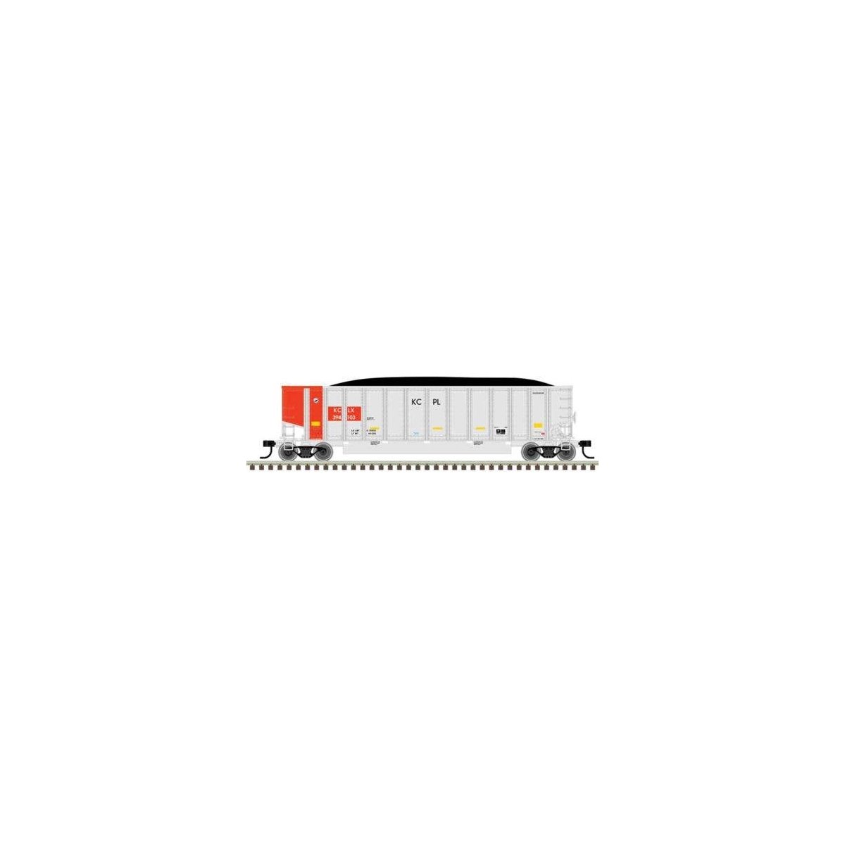 Aluminum Coal Gondola - Ready to Run -- Kansas City Power & Light KCLX 394103 (aluminum, red), HO, Trainman 20007721