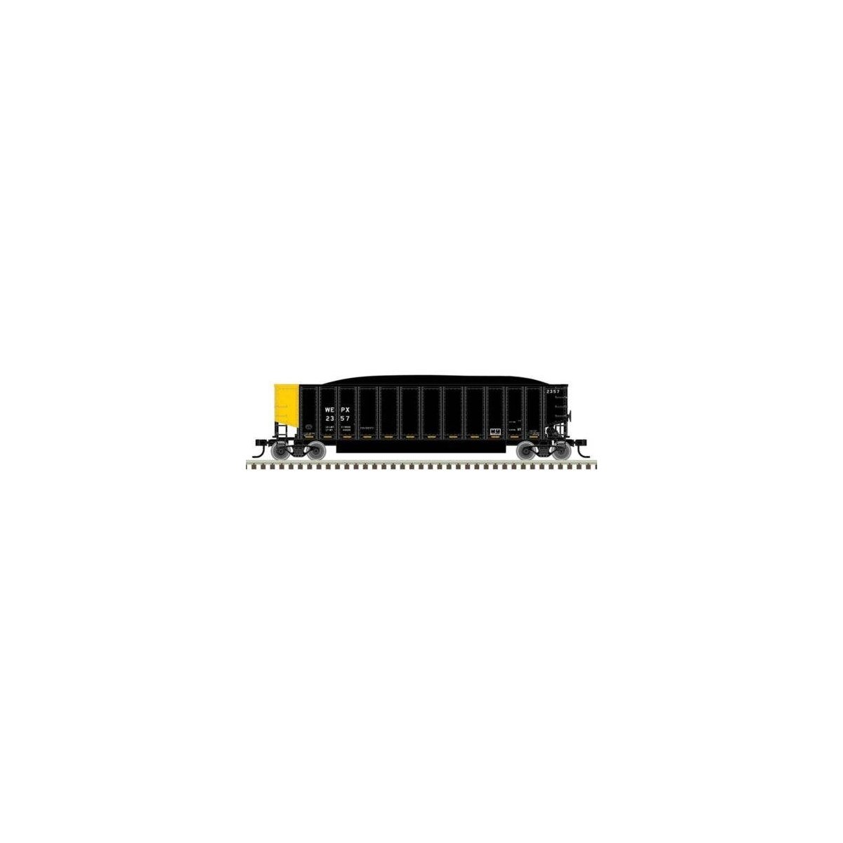Aluminum Coal Gondola - Ready to Run -- Wisconsin Electric Power WEPX 2121 (black, yellow), HO, Trainman 20007724