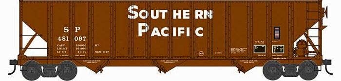 100-Ton 3-Bay Open Hopper with Coal Load - Ready to Run -- Southern Pacific 481138 (Boxcar Red, white, Sans Serif Lettering), N,