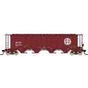 59′ 4-Bay Cylindrical Covered Hopper - Trough Hatch Version - Ready to Run -- BNSF Railway (Boxcar Red, white, Circle/Cross Lo
