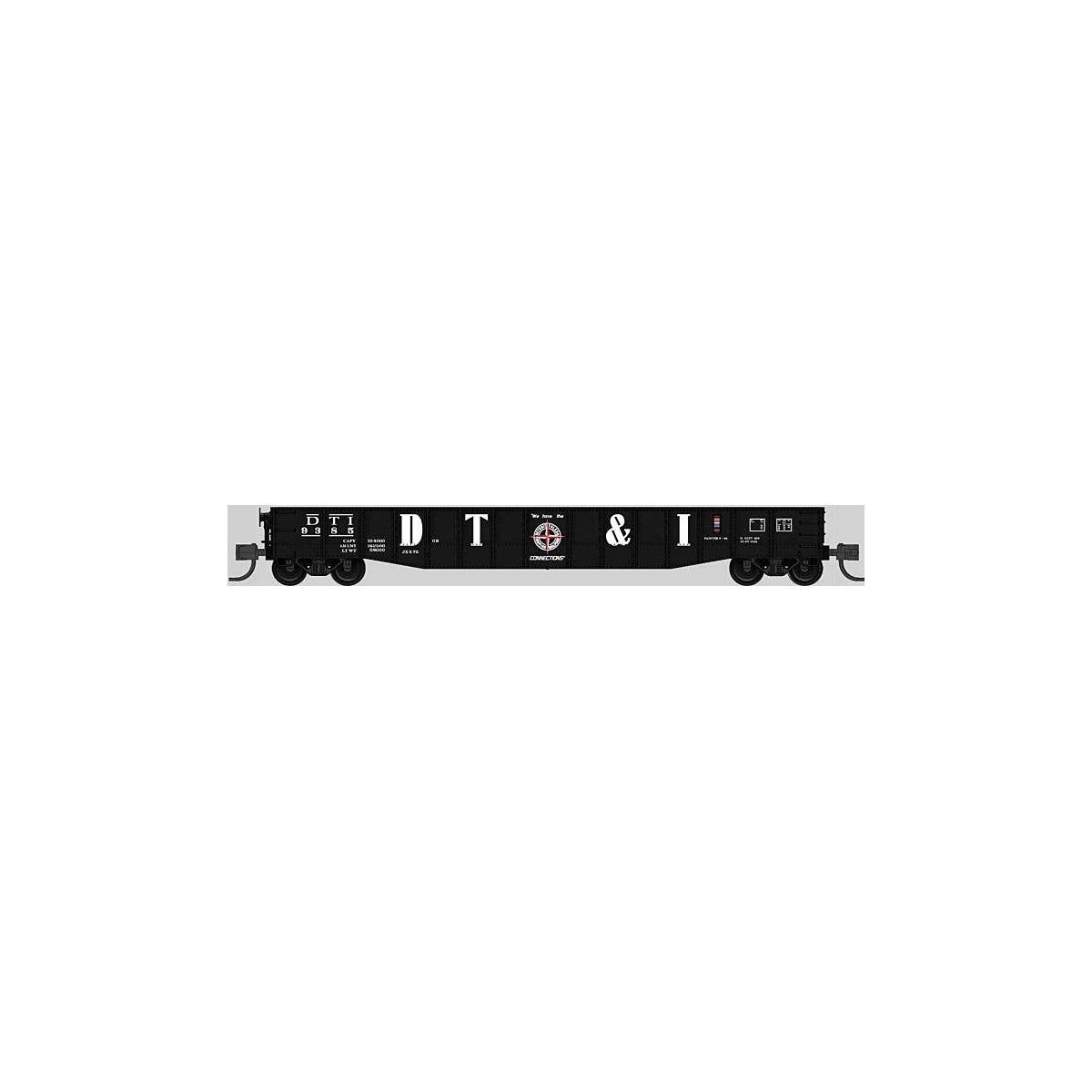 52`6` 15-Panel Mill Gondola - Medium Dented Sides - Ready to Run -- Detroit Toledo & Ironton 9385 (, N, Bluford Shops 52114