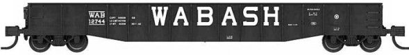 52`6` 15-Panel Mill Gondola - Lightly Dented Sides - Ready to Run -- Wabash 12706 (black, white), N, Bluford Shops 52181