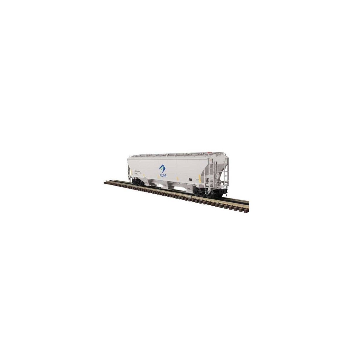 Trinity 5161 Cubic Foot Covered Hopper - 2-Rail - Ready to Run - Master -- Archer Daniels Midland ADMX (gray, blue, Leaf Logo), 
