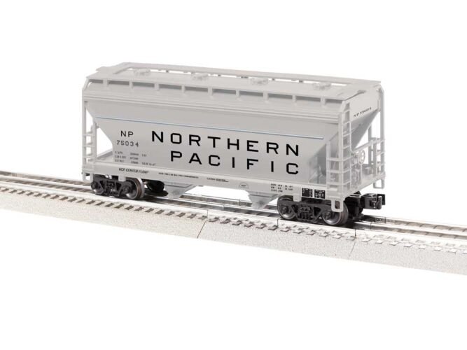 ACF 2-Bay Centerflow Covered Hopper - 3-Rail - Ready to Run -- Northern Pacific 75034 (gray, black), O, Lionel 2643061