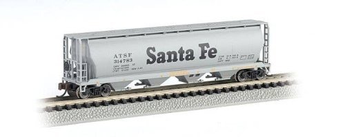 Canadian Cylindrical 4-Bay Grain Hopper - Ready to Run - Silver Series(R) -- Atchison, Topeka, N, Bachmann Industries 19152