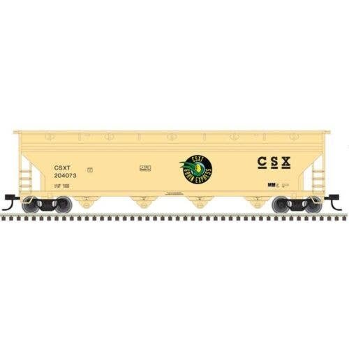 ACF 5250 4-Bay Centerflow Hopper - Ready to Run -- CSX 201627 (Grain Express, beige, black, green), N, Trainman 50007110