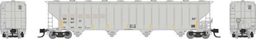 Procor 5820 Covered Hopper 3-Pack - Ready to Run -- Dow Chemical DCLX (gray, black, Reporting , N, Rapido Trains Inc 560009