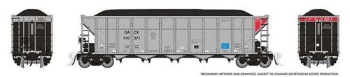 AutoFlood III Rapid Discharge Coal Hopper w/Load - Ready to Run -- GATX Capital GACX (silver, HO, Rapido Trains Inc 169049A