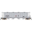 59′ 4-Bay Cylindrical Covered Hopper w/Round Hatches - Ready to Run -- Procor Ltd. UNPX (gray, white, red, black), HO, Intermo