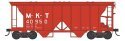 70-Ton 2-Bay Covered Hopper with Open Sides - Ready to Run -- Missouri-Kansas-Texas 40950 (red, white), N, Bowser Manufacturing 