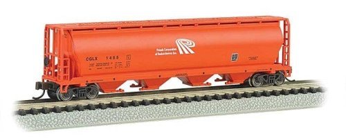 Canadian Cylindrical 4-Bay Grain Hopper - Ready to Run - Silver Series(R) -- Potash Corp., N, Bachmann Industries 19156