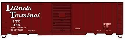 AAR 40′ Single-Door Steel Boxcar - Kit -- Illinois Terminal 458 (Boxcar Red, white, Script Lettering, HO, Accurail Inc 3565