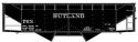 50-Ton Offset-Side 2-Bay Hopper - Kit -- Rutland 763 (black), HO, Accurail Inc 7740
