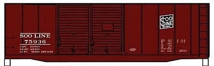 ACF 2-Bay Covered Hopper - Kit -- Soo Line 75936 (Boxcar Red, black), HO, Accurail Inc 3644
