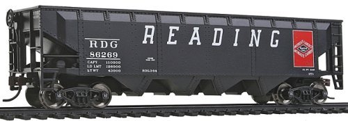 Offset Hopper - Ready to Run -- Reading (black, red Large Lettering, Anthracite Logo), HO, WalthersTrainline 1422