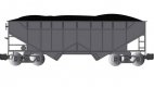 Two-Bay Offset-Side Open Hopper with Coal Load - Ready to Run -- Painted, Unlettered (black), G, Bachmann Industries 94007