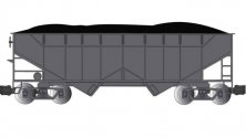 Two-Bay Offset-Side Open Hopper with Coal Load - Ready to Run -- Painted, Unlettered (black), G, Bachmann Industries 94007