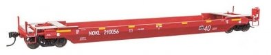 Gunderson Rebuilt All-Purpose 40′ Well Car - Ready-To-Run -- Northwestern Oklahoma Railroad (red), HO, WalthersProto 109136
