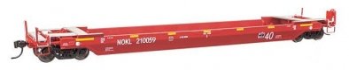 Gunderson Rebuilt All-Purpose 40′ Well Car - Ready-To-Run -- Northwestern Oklahoma Railroad (red), HO, WalthersProto 109137