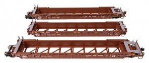NSC Articulated 3-Unit 53′ Well Car - Ready-to-Run -- Canadian National GTW 676008, HO, WalthersMainline 55820