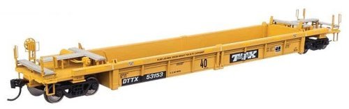 Thrall Rebuilt 40′ Well Car - Ready to Run -- TTX DTTX 53153 - small black & white TTX logo w/ye, HO, WalthersMainline 8422