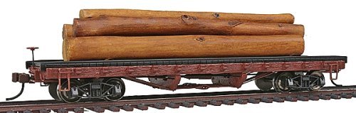 ACF Log Car w/Logs - Ready to Run - Silver Series(R) -- 1906-1935 Version (Boxcar Red), HO, Bachmann Industries 18332