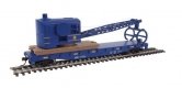 Flatcar with Logging Crane - Ready to Run -- Alaska Railroad (blue), HO, WalthersTrainline 1780