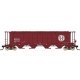 59′ 4-Bay Cylindrical Covered Hopper - Trough Hatch Version - Ready to Run -- BNSF Railway (Boxcar Red, white, Circle/Cross Lo