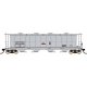 59′ 4-Bay Cylindrical Covered Hopper w/Round Hatches - Ready to Run -- Procor Ltd. UNPX (gray, white, red, black), N, Intermou