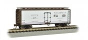 40′ Wood Reefer - Ready to Run -- Pure Carbonic Co. (white, Boxcar Red, red, blue), N, Bachmann Industries 19855