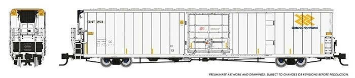 Greenbrier 7780 Cubic Foot Reefer 3-Pack - Ready to Run -- Ontario Northland 253, 254, 255 (wh, N, Rapido Trains Inc 567007
