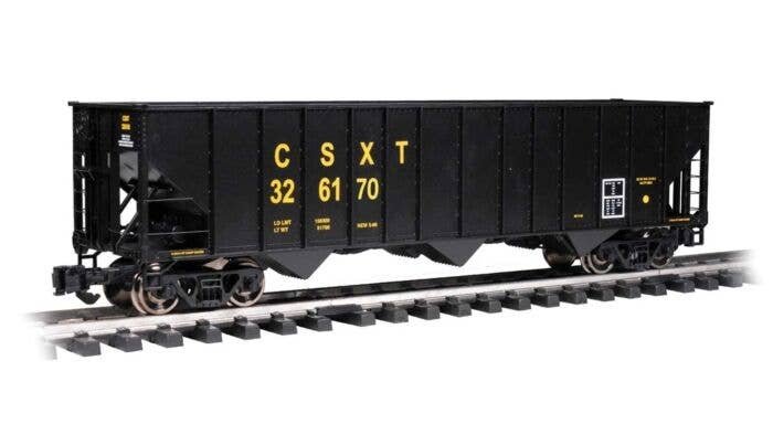 Bethlehem Steel 100-Ton 3-Bay Hopper - Ready to Run -- CSX 326170 (black, yellow), G, Bachmann Industries 93656