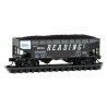 33′ 2-Bay Offset-Side Hopper - Ready to Run -- Reading 88209 (Class HTx, black, white end, ACI Label), N, Micro Trains Line 55