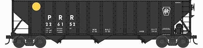 100-Ton 3-Bay Open Hopper with Coal Load - Ready to Run -- Pennsylvania Railroad 226202 (black, yellow dot, Plain Keystone), N, 