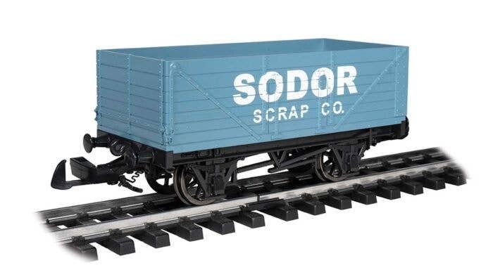 Mining Wagon - Thomas & Friends(TM) -- Sodor Scrap Co. (blue, white), G, Bachmann Industries 98027