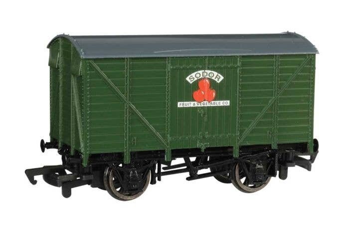 Ventilated Van - Ready to Run - Thomas & Friends(TM) -- Sodor Fruit & Vegetable Co. (green), HO, Bachmann Industries 77012
