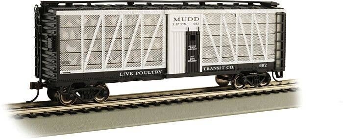 Poultry Stock Car - Ready to Run -- Live Poultry Transit Co. 682 (black, white), HO, Bachmann Industries 15901
