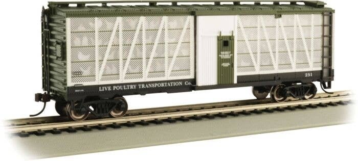 Poultry Stock Car - Ready to Run -- Live Poultry Transportation Co. 251 (green, white), HO, Bachmann Industries 15902