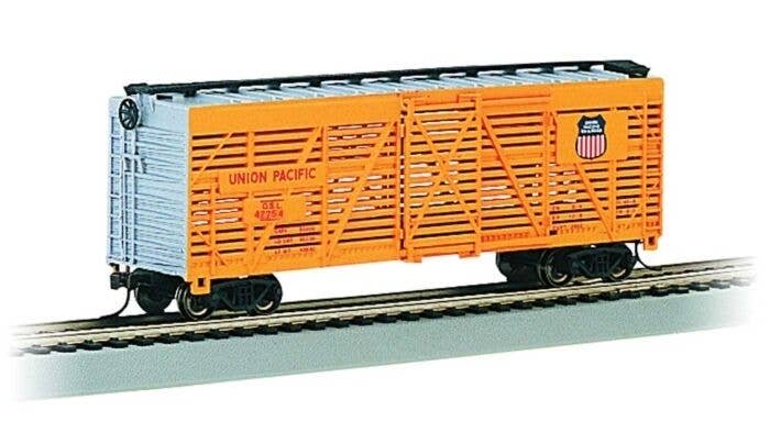 40′ Stock Car - Ready to Run - Silver Series(R) -- Union Pacific 47754 (Armour Yellow, silve, HO, Bachmann Industries 18519