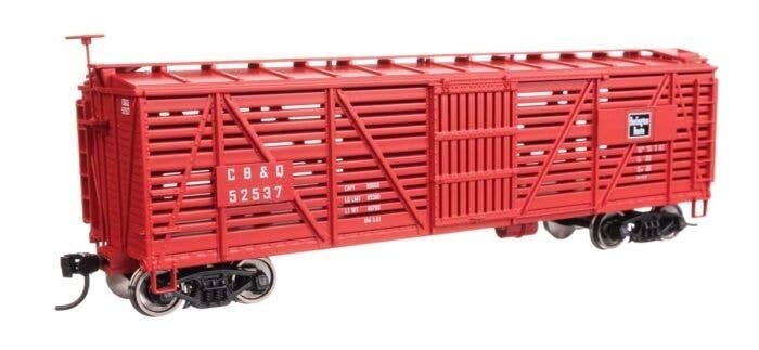 40′ Wood Stock Car - Ready to Run -- Chicago, Burlington & Quincy 52537, HO, WalthersMainline 41452